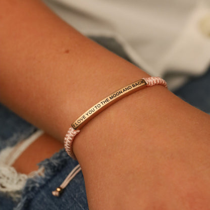 I LOVE YOU TO THE MOON AND BACK ROPE BRACELET - Inspiration Co.