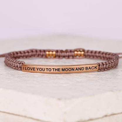 I LOVE YOU TO THE MOON AND BACK ROPE BRACELET - Inspiration Co.