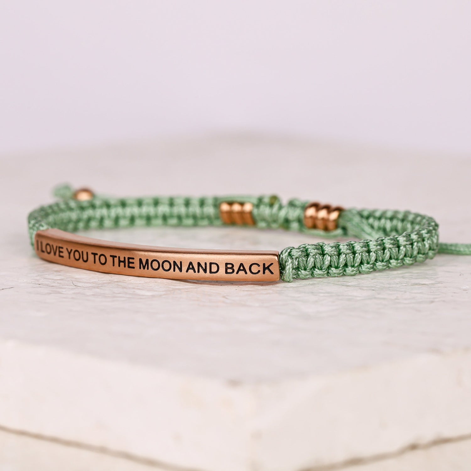 I LOVE YOU TO THE MOON AND BACK ROPE BRACELET - Inspiration Co.