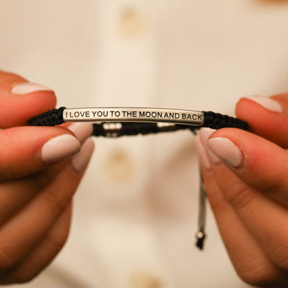 I LOVE YOU TO THE MOON AND BACK ROPE BRACELET - Inspiration Co.