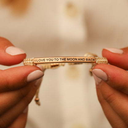 I LOVE YOU TO THE MOON AND BACK ROPE BRACELET - Inspiration Co.