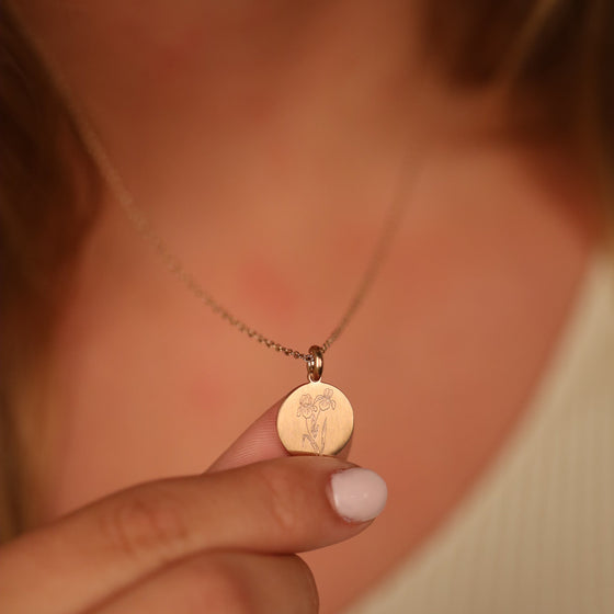 IRIS BIRTH-FLOWER PENDANT - Inspiration Co.