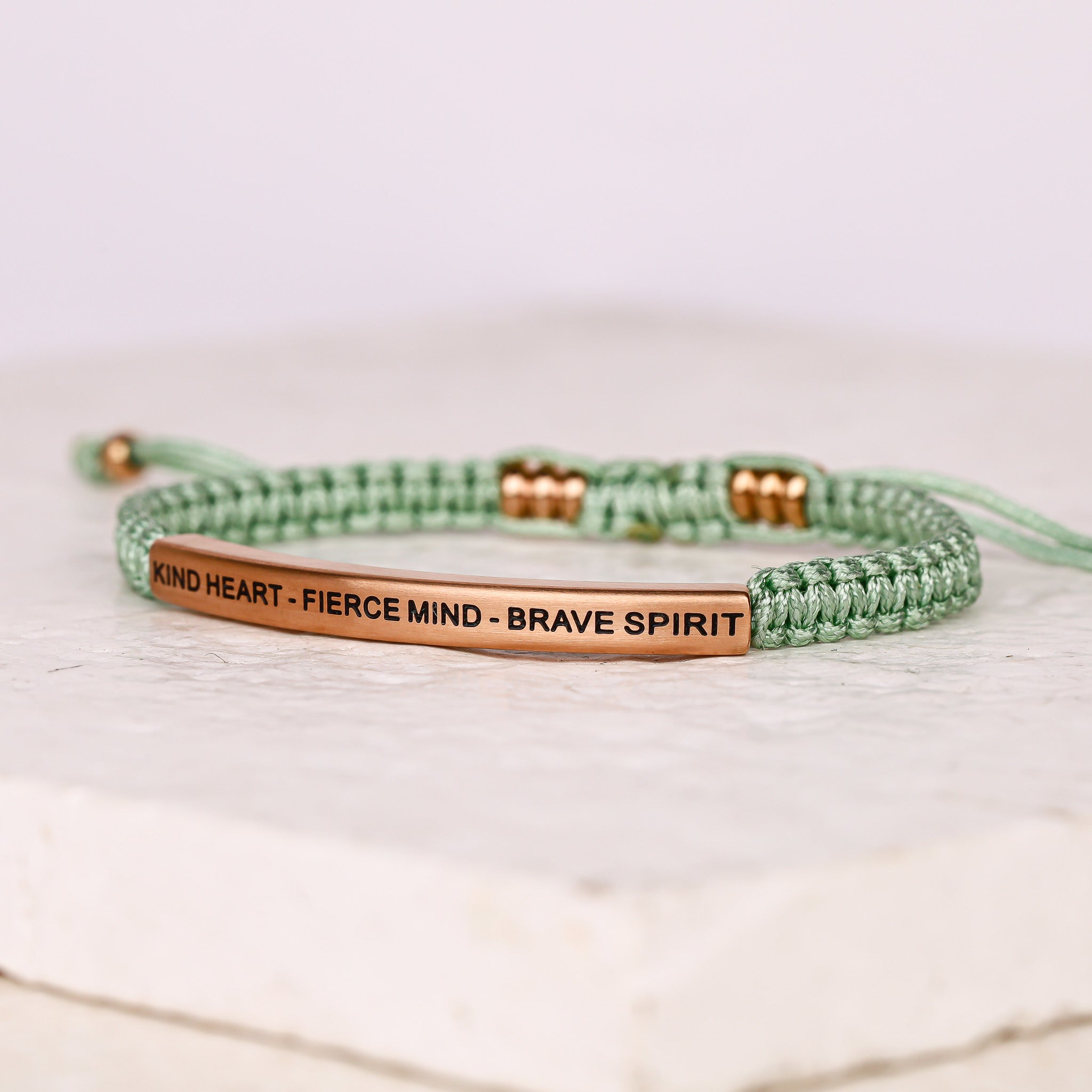 KIND HEART - FIERCE MIND - BRAVE SPIRIT ROPE BRACELET - Inspiration Co.