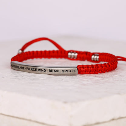 KIND HEART - FIERCE MIND - BRAVE SPIRIT ROPE BRACELET - Inspiration Co.