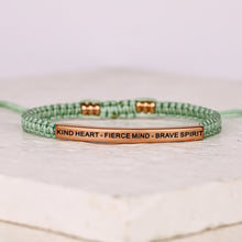  KIND HEART - FIERCE MIND - BRAVE SPIRIT ROPE BRACELET - Inspiration Co.