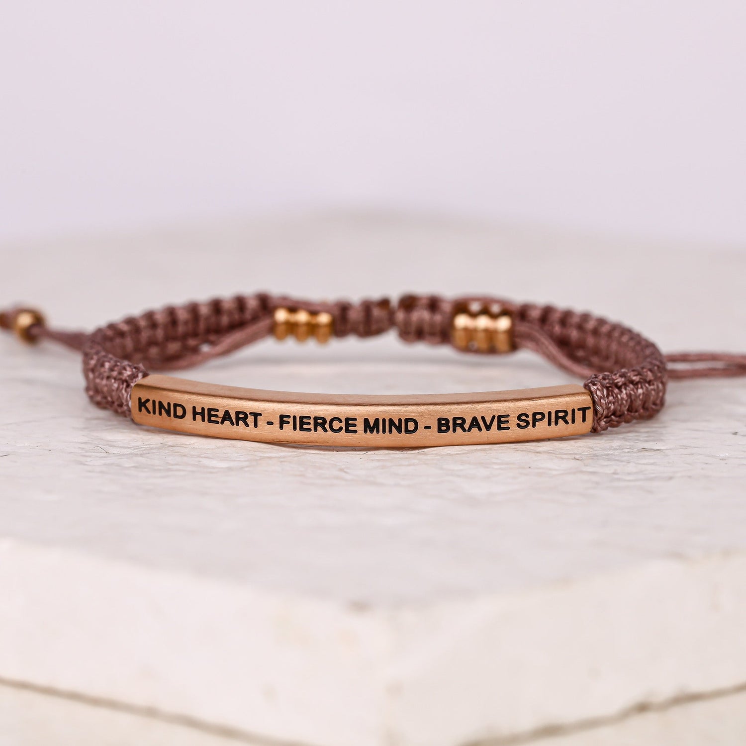 KIND HEART - FIERCE MIND - BRAVE SPIRIT ROPE BRACELET - Inspiration Co.