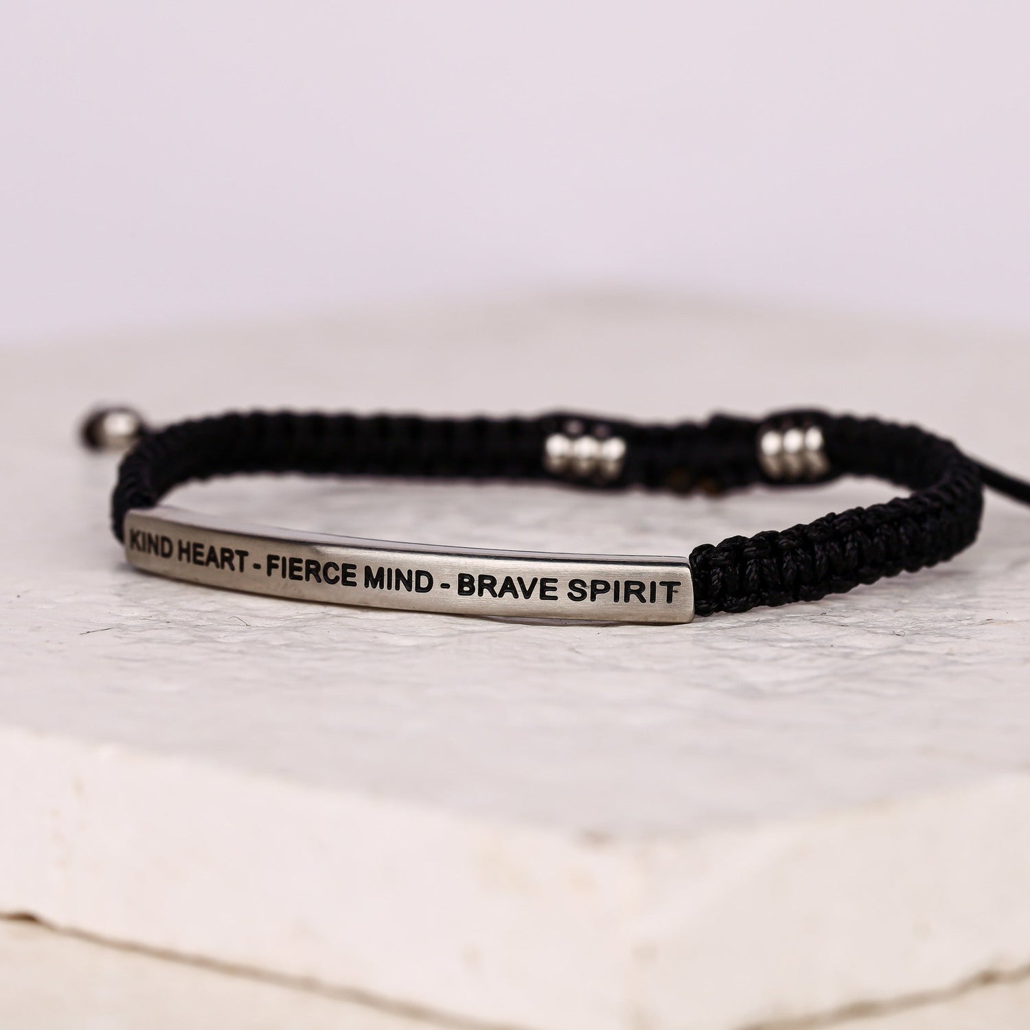 KIND HEART - FIERCE MIND - BRAVE SPIRIT ROPE BRACELET - Inspiration Co.