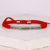 KIND HEART - FIERCE MIND - BRAVE SPIRIT ROPE BRACELET - Inspiration Co.