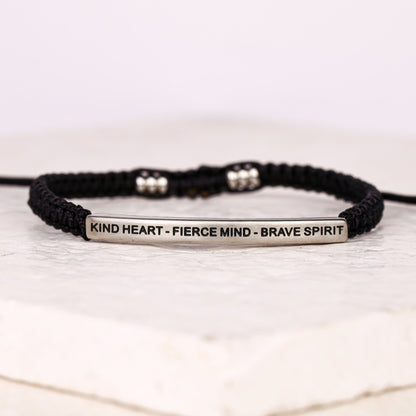 KIND HEART - FIERCE MIND - BRAVE SPIRIT ROPE BRACELET - Inspiration Co.