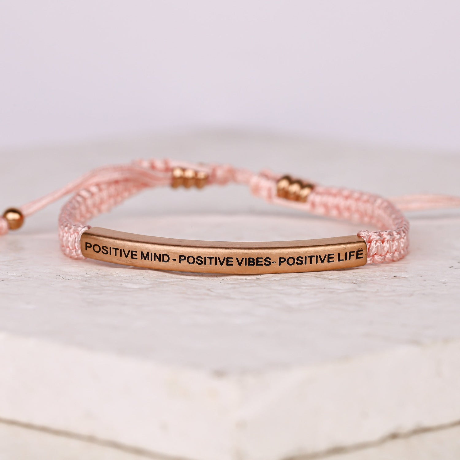 POSITIVE MIND POSITIVE LIFE POSITIVE VIBES ROPE BRACELET