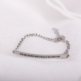 SHE BELIEVED SHE COULD SO SHE DID- DAINTY CHAIN BRACELET - Inspiration Co.