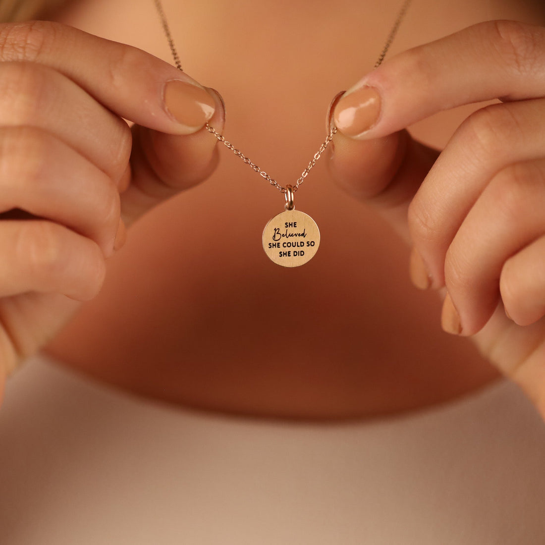 SHE BELIEVED SHE COULD SO SHE DID PENDANT - Inspiration Co.