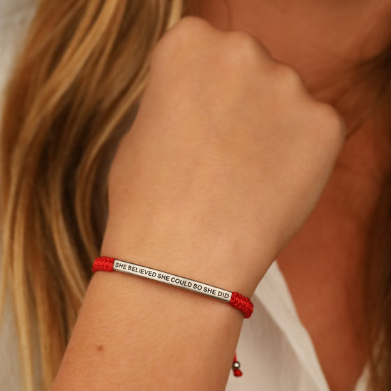 SHE BELIEVED SHE COULD SO SHE DID ROPE BRACELET - Inspiration Co.