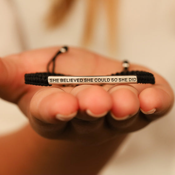 SHE BELIEVED SHE COULD SO SHE DID ROPE BRACELET - Inspiration Co.