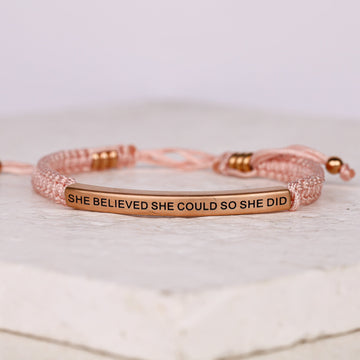 SHE BELIEVED SHE COULD SO SHE DID ROPE BRACELET