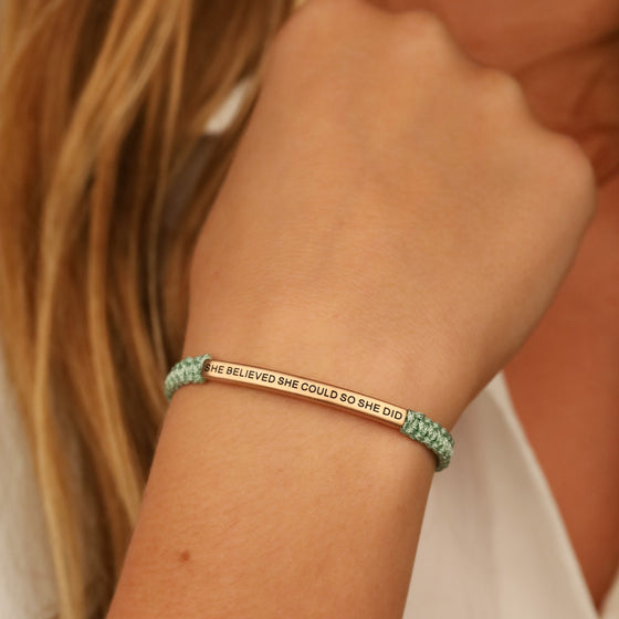SHE BELIEVED SHE COULD SO SHE DID ROPE BRACELET - Inspiration Co.