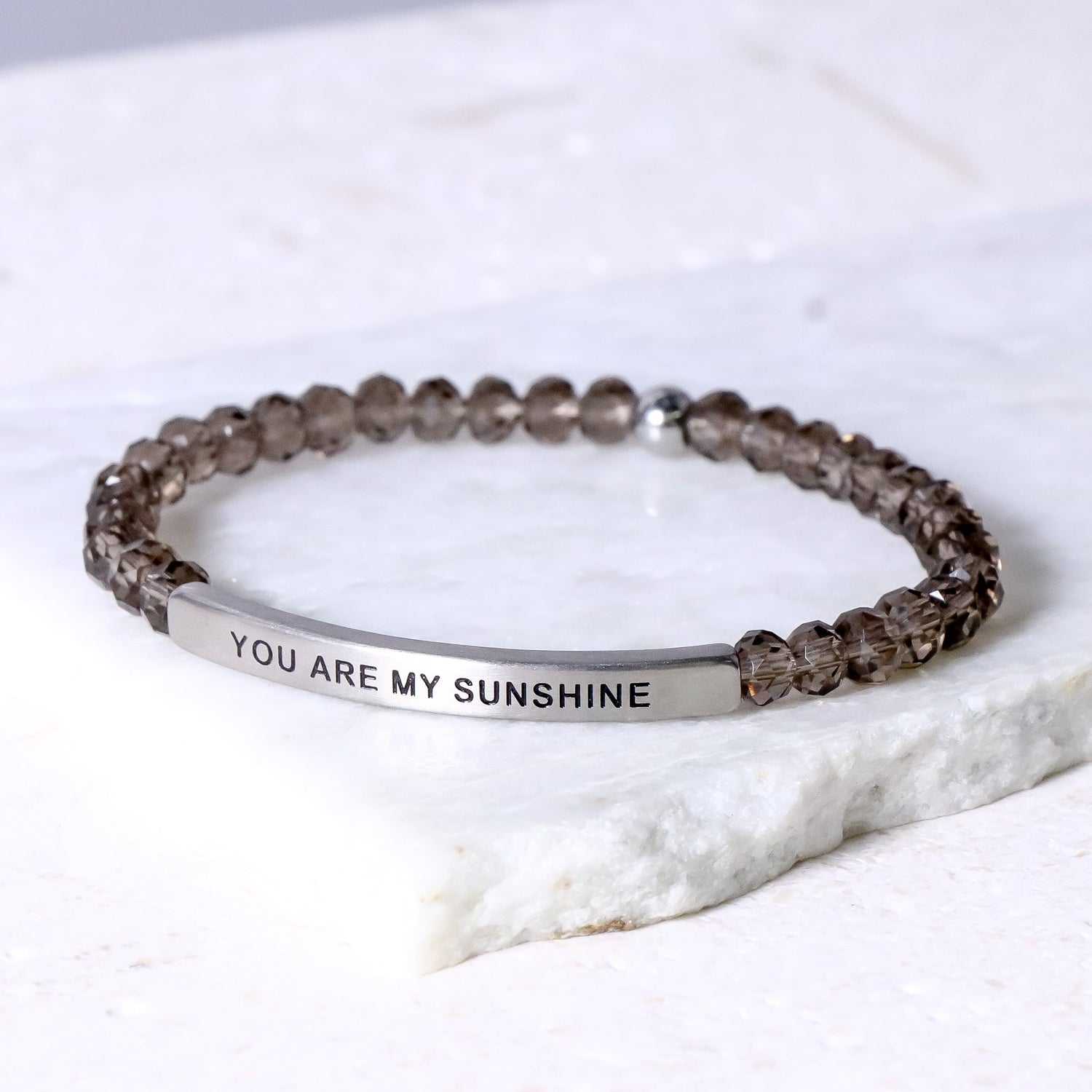 Admiration - You are my sunshine bracelet, Round shape, White, Rose  gold-tone plated